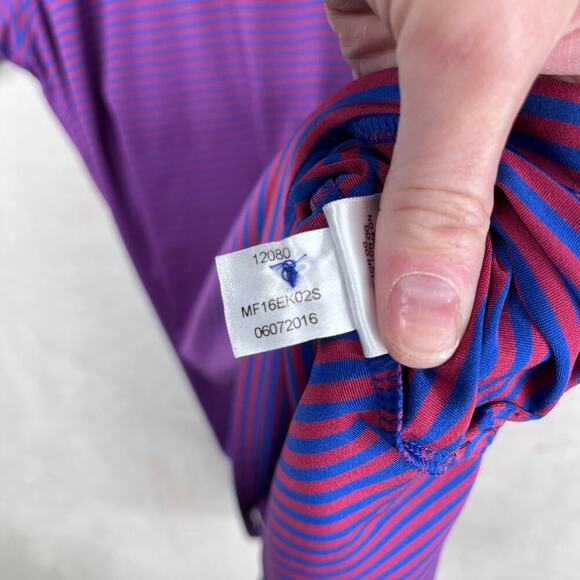 Peter Millar Summer Comfort performance golf polo in striped print men's size XL - Picture 6 of 8